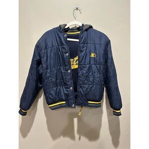 Starter Jacket Reversible Winter Coat With Hoodie